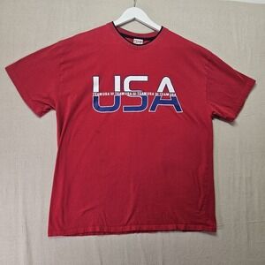 Team‎ USA Olympics Vintage Men's Large Red Graphic Print T Shirt By XP Apparel